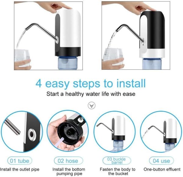 Dispenser Automático Recargable USB Para Bidones De Agua - Imagen 3