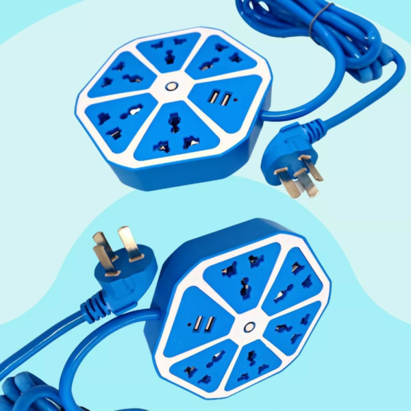 Zapatilla Hexagonal Enchufes 4 Toma Corriente 2 o 4 Puertos Usb Hub 220v - Imagen 4