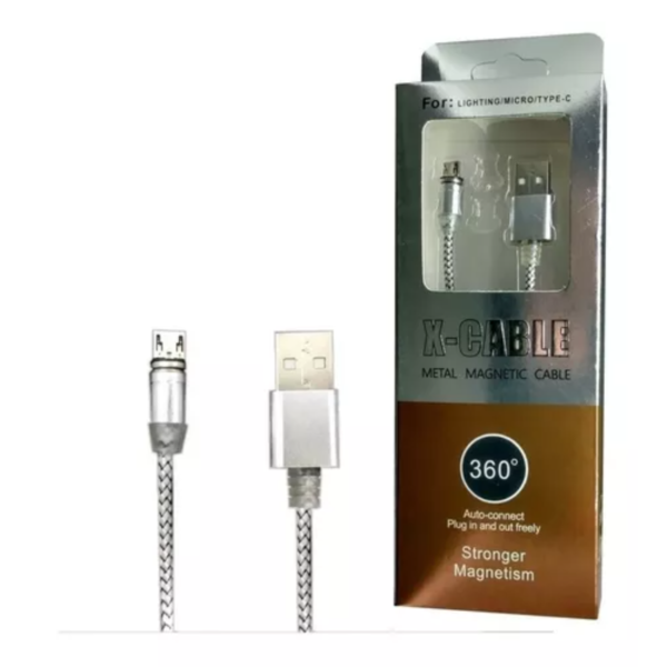Cable Magnético 3 En 1 Compatible iPhone - Micro Usb - Usb C - Imagen 3