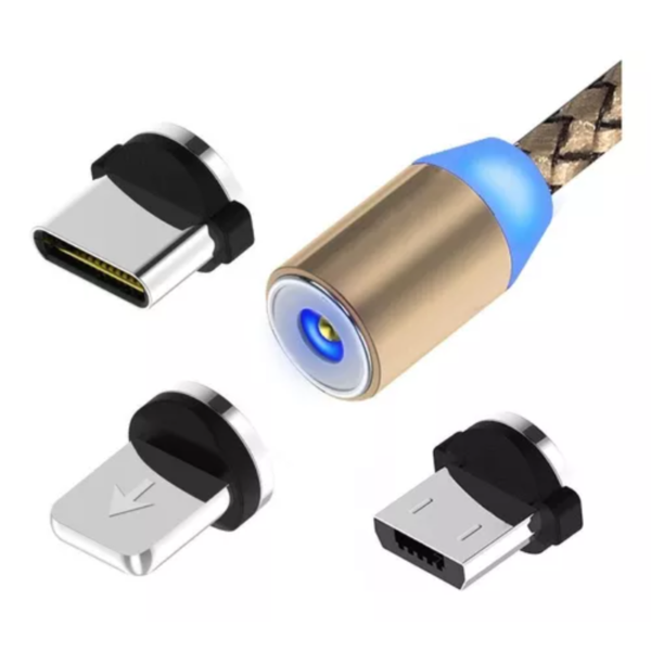 Cable Magnético 3 En 1 Compatible iPhone - Micro Usb - Usb C - Imagen 4